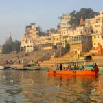 Ghat in Varanasi with Ganges River