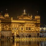 Golden Temple’s shimmering dome reflecting in the Amrit Sarovar at dusk