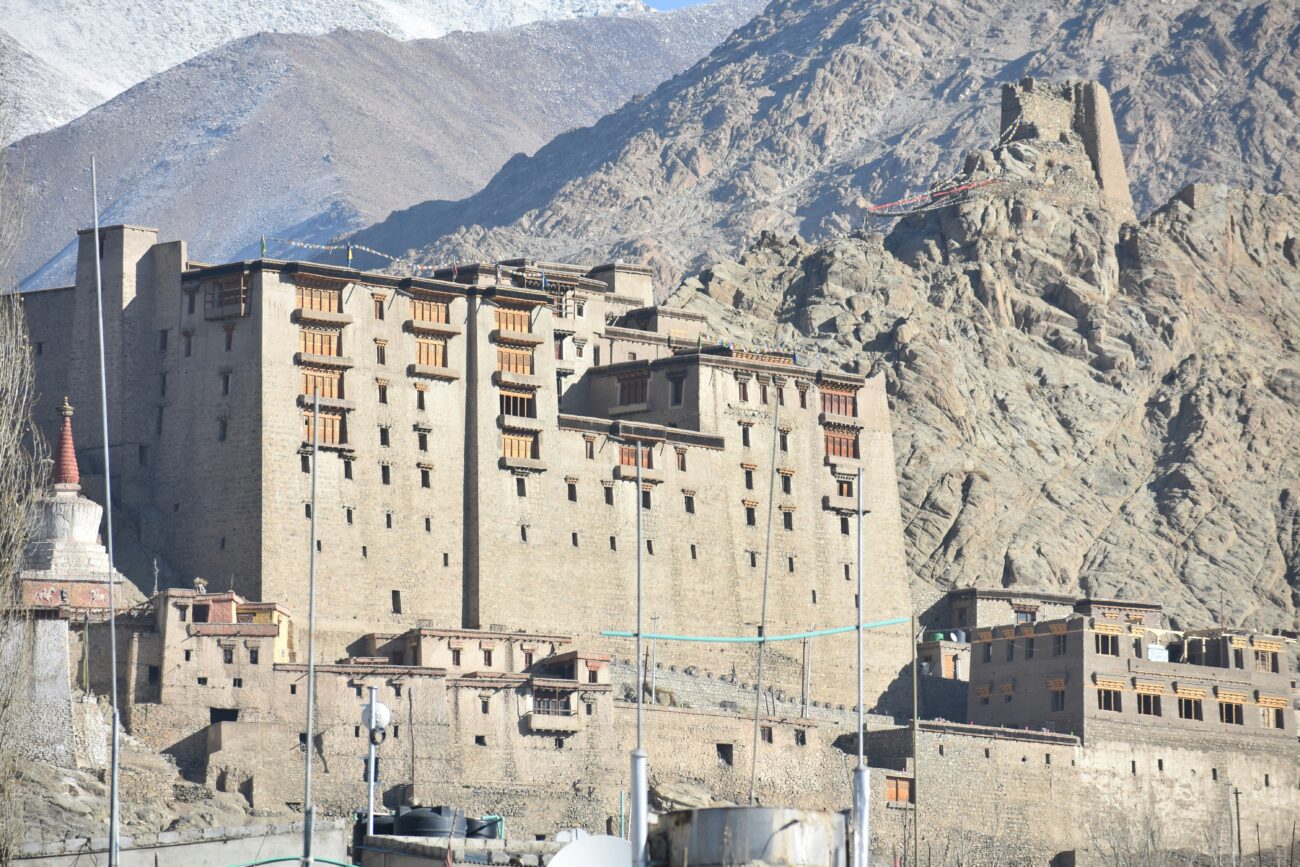 Vibrant blue waters of Pangong Lake with Himalayan backdrop