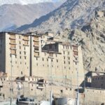 Vibrant blue waters of Pangong Lake with Himalayan backdrop