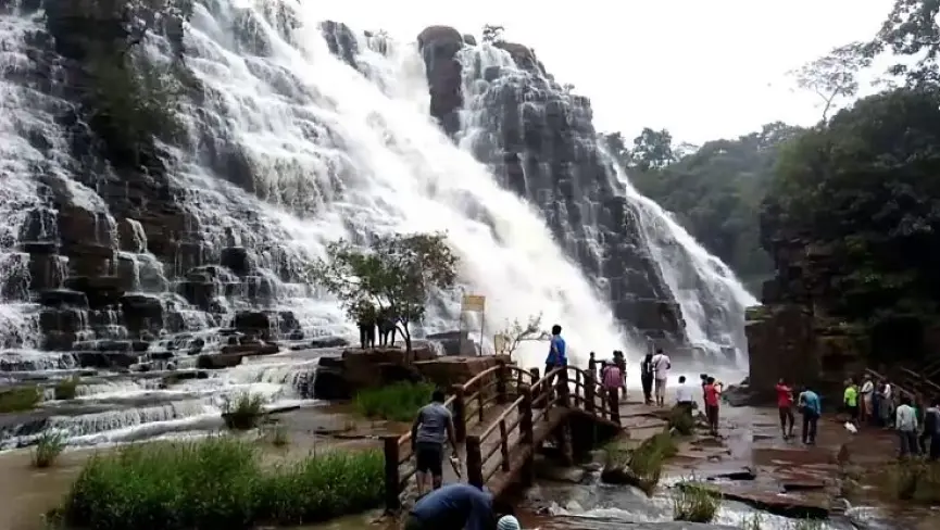 Tirathgarh Falls cascading through lush Kanger Valley forests